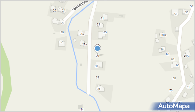 Łopuszna, Słoneczna, 29, mapa Łopuszna