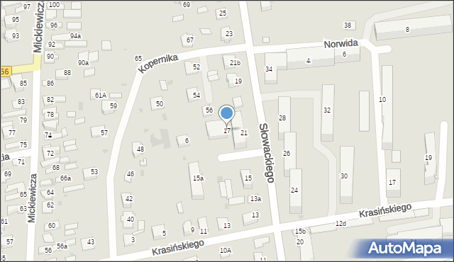 Lubaczów, Słowackiego Juliusza, 17, mapa Lubaczów
