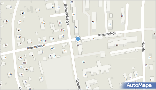 Lubaczów, Słowackiego Juliusza, 20, mapa Lubaczów