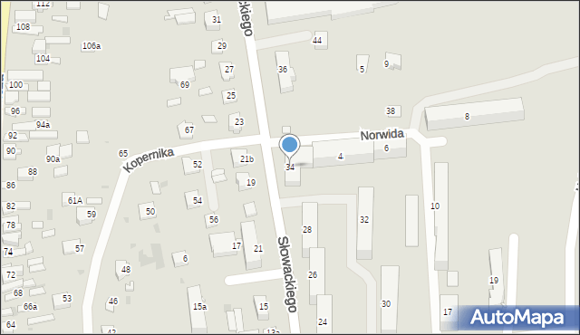 Lubaczów, Słowackiego Juliusza, 34, mapa Lubaczów