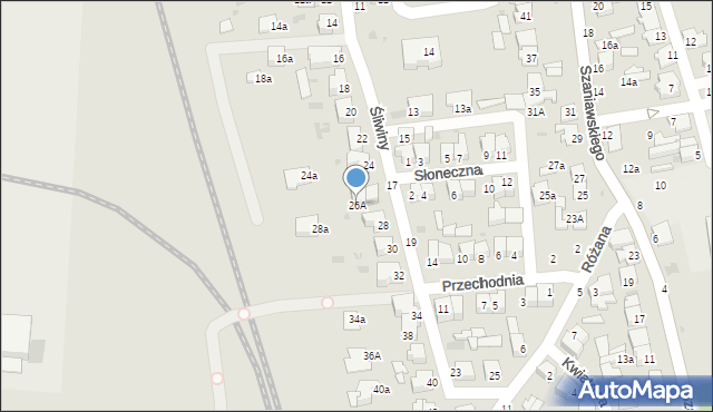 Lubartów, Śliwiny Wandy, 26A, mapa Lubartów