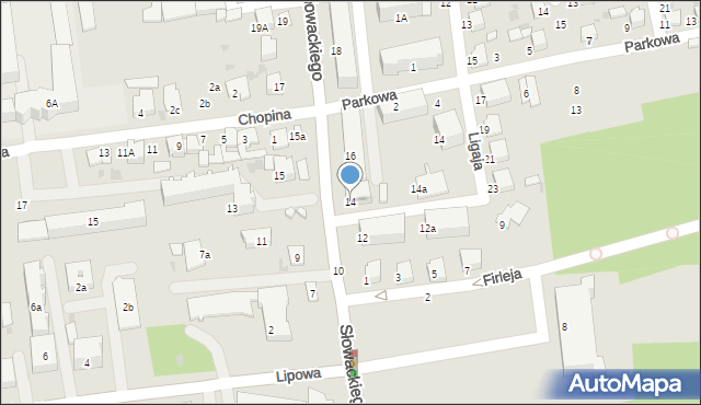 Lubartów, Słowackiego Juliusza, 14, mapa Lubartów