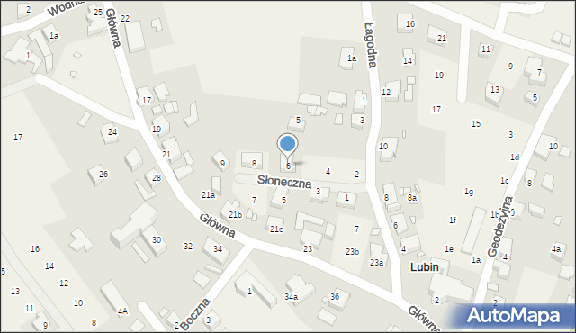 Lubin, Słoneczna, 6, mapa Lubin
