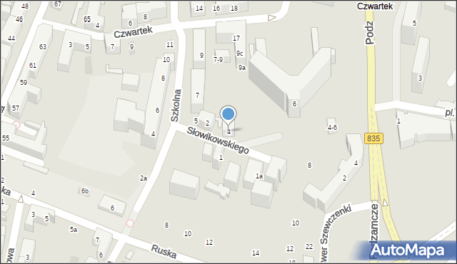 Lublin, Słowikowskiego Michała, ks., 4, mapa Lublina