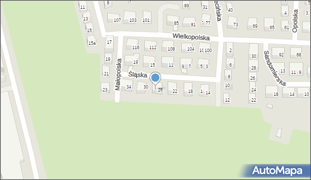 Lublin, Śląska, 28, mapa Lublina