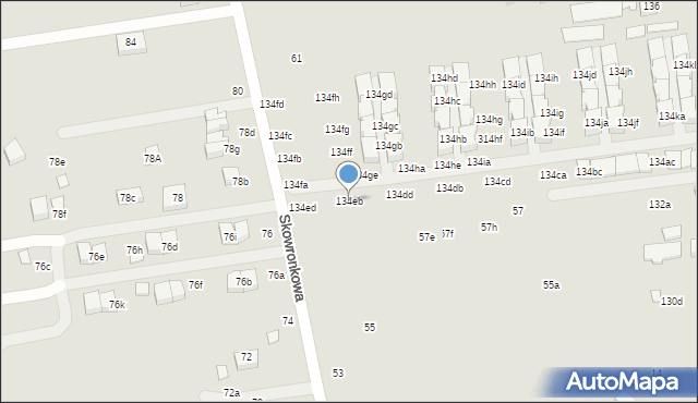 Lublin, Sławinkowska, 134eb, mapa Lublina