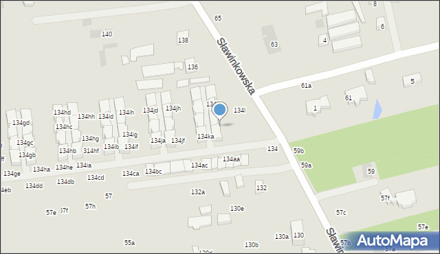 Lublin, Sławinkowska, 134kg, mapa Lublina