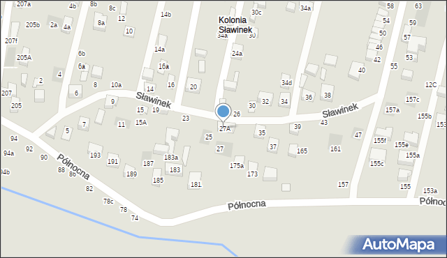 Lublin, Sławinek, 27A, mapa Lublina