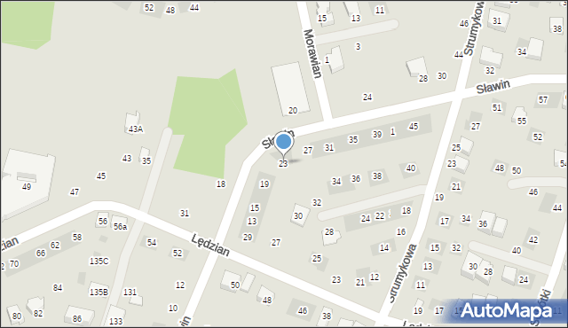 Lublin, Sławin, 23, mapa Lublina