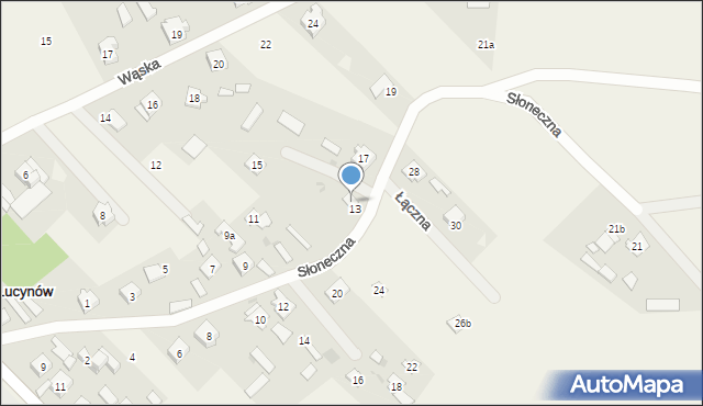 Lucynów, Słoneczna, 17a, mapa Lucynów