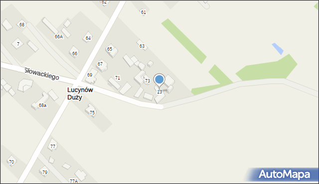 Lucynów Duży, Słowackiego Juliusza, 13, mapa Lucynów Duży