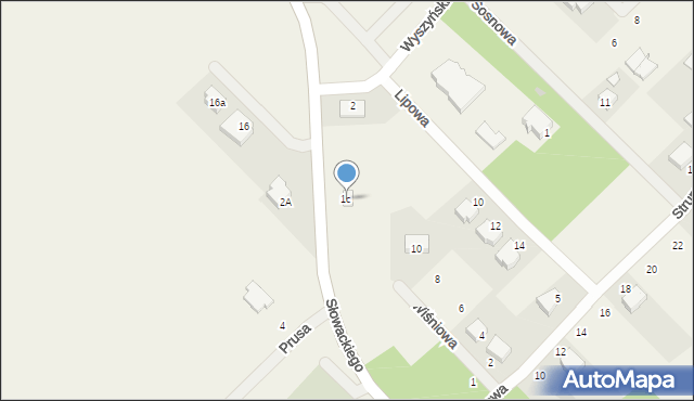 Lucynów Duży, Słowackiego Juliusza, 1c, mapa Lucynów Duży