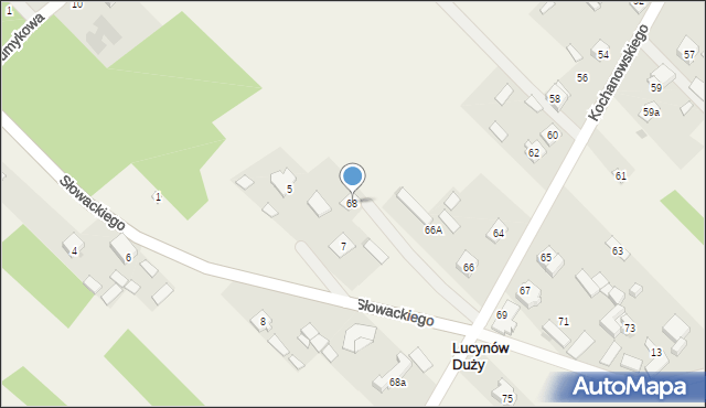 Lucynów Duży, Słowackiego Juliusza, 3, mapa Lucynów Duży