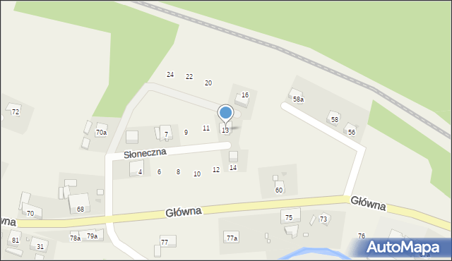 Ludwikowice Kłodzkie, Słoneczna, 13, mapa Ludwikowice Kłodzkie