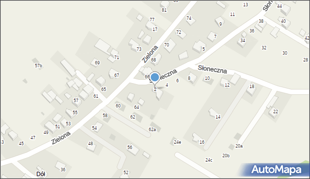 Ludźmierz, Słoneczna, 2, mapa Ludźmierz
