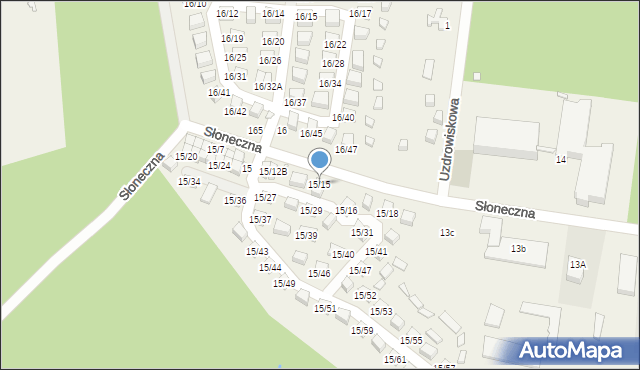 Łukęcin, Słoneczna, 15/15, mapa Łukęcin