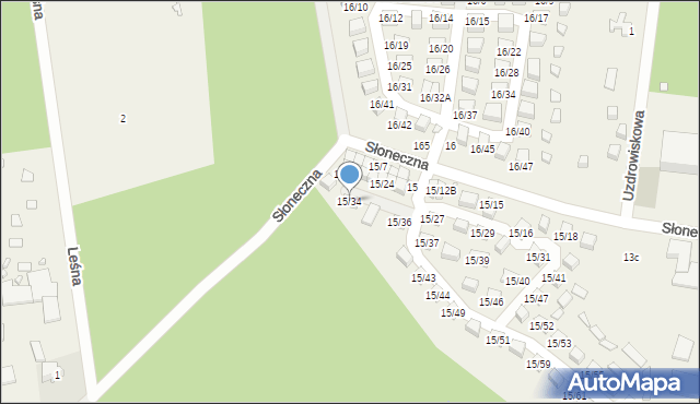 Łukęcin, Słoneczna, 15/34, mapa Łukęcin