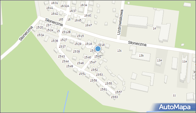 Łukęcin, Słoneczna, 15/41, mapa Łukęcin