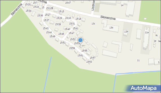 Łukęcin, Słoneczna, 15/54, mapa Łukęcin