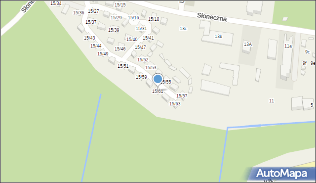 Łukęcin, Słoneczna, 15/61, mapa Łukęcin