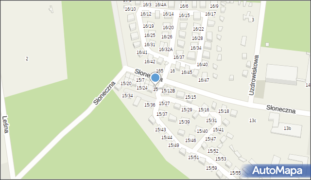 Łukęcin, Słoneczna, 15, mapa Łukęcin