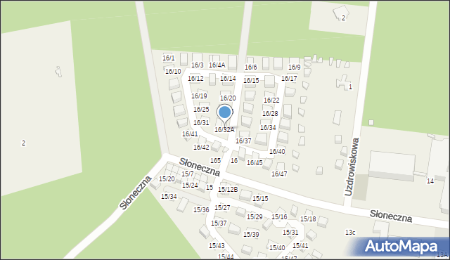 Łukęcin, Słoneczna, 16/32A, mapa Łukęcin