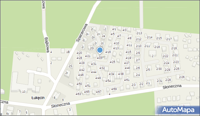 Łukęcin, Słoneczna, 4/23, mapa Łukęcin
