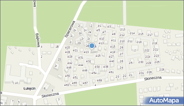 Łukęcin, Słoneczna, 4/24, mapa Łukęcin