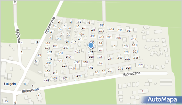 Łukęcin, Słoneczna, 4/27, mapa Łukęcin