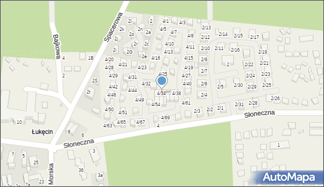 Łukęcin, Słoneczna, 4/34, mapa Łukęcin