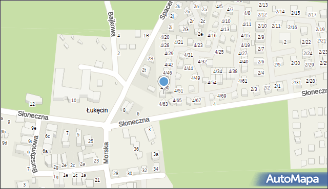 Łukęcin, Słoneczna, 4/62, mapa Łukęcin