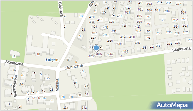 Łukęcin, Słoneczna, 4/64, mapa Łukęcin