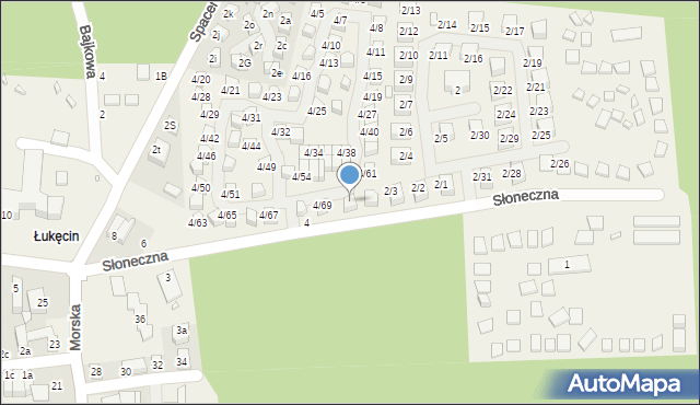 Łukęcin, Słoneczna, 4/70, mapa Łukęcin