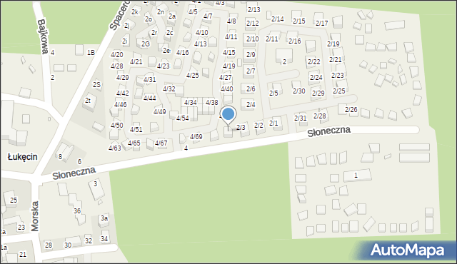 Łukęcin, Słoneczna, 4/71, mapa Łukęcin