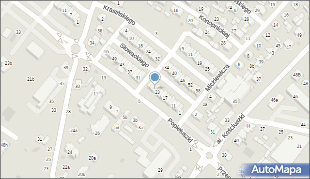 Łuków, Słowackiego Juliusza, 25, mapa Łuków