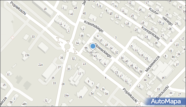 Łuków, Słowackiego Juliusza, 47, mapa Łuków