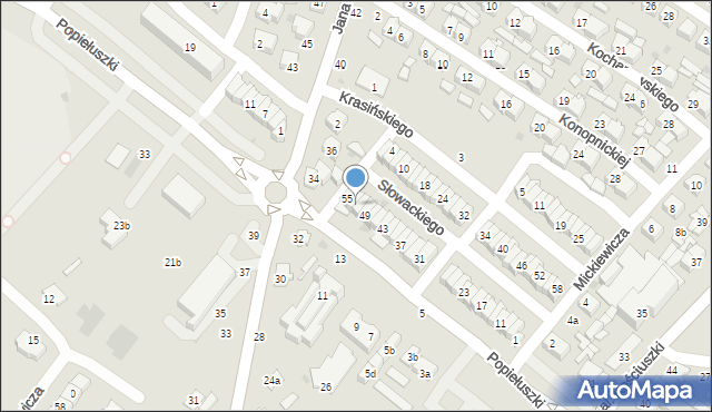 Łuków, Słowackiego Juliusza, 53, mapa Łuków