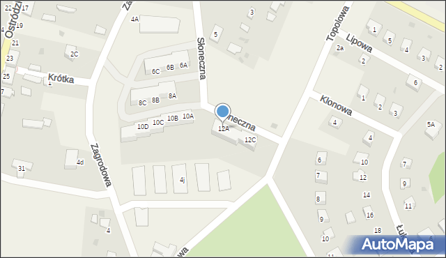 Łukta, Słoneczna, 12A, mapa Łukta