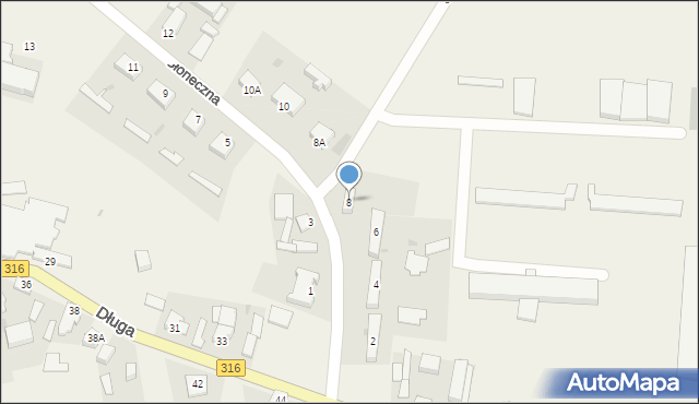 Łupice, Słoneczna, 8, mapa Łupice