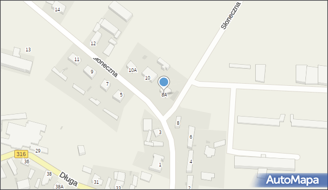 Łupice, Słoneczna, 8A, mapa Łupice