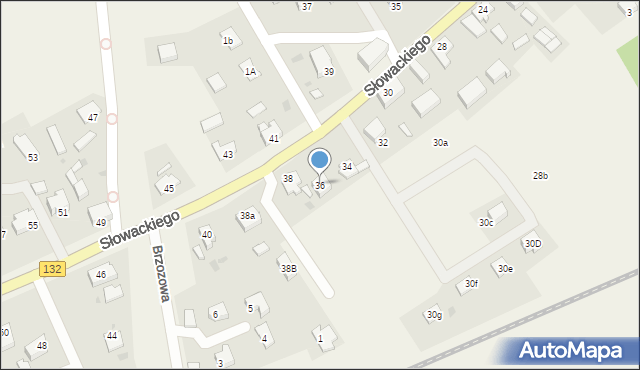 Łupowo, Słowackiego Juliusza, 36, mapa Łupowo