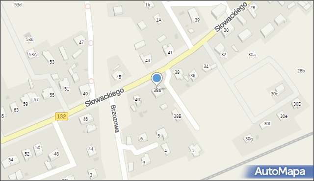 Łupowo, Słowackiego Juliusza, 38a, mapa Łupowo