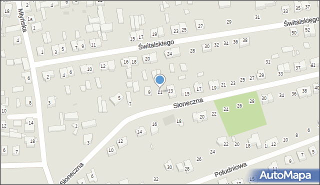 Lwówek, Słoneczna, 11, mapa Lwówek