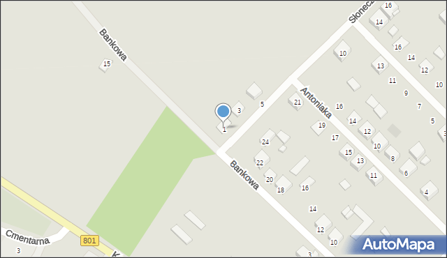 Maciejowice, Słoneczna, 1, mapa Maciejowice