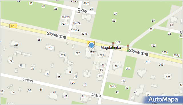 Magdalenka, Słoneczna, 275, mapa Magdalenka