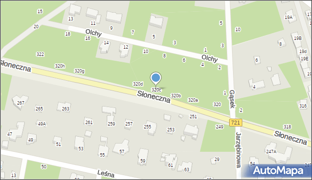 Magdalenka, Słoneczna, 320c, mapa Magdalenka