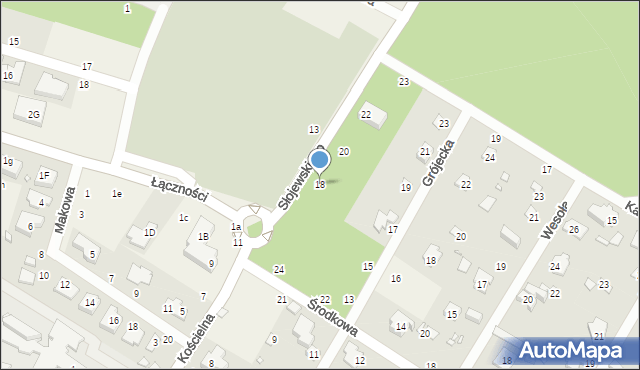 Magdalenka, Słojewskiego Henryka, ks. kan., 18, mapa Magdalenka
