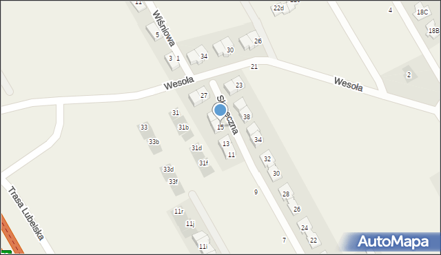 Majdan, Słoneczna, 15, mapa Majdan