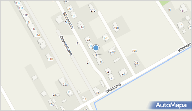 Majdan, Słoneczna, 8, mapa Majdan