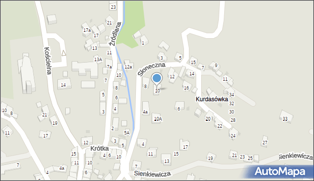 Maków Podhalański, Słoneczna, 10, mapa Maków Podhalański